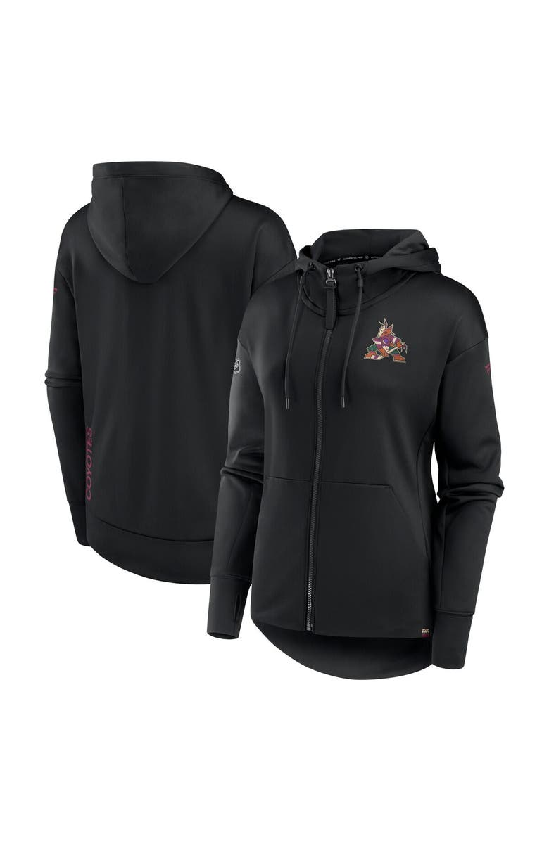 FANATICS Women's Fanatics Branded Black Arizona Coyotes Authentic Pro Scuba Full-Zip Hoodie, Main, color,