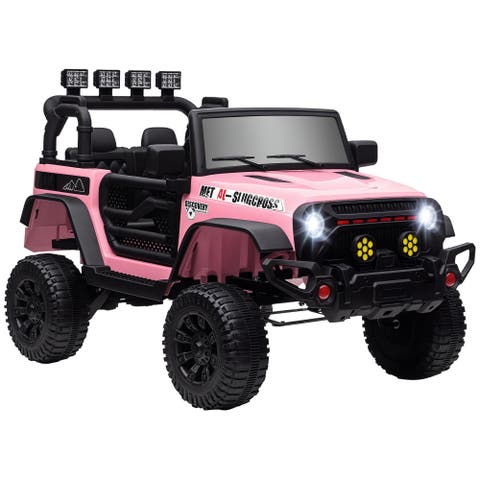 12V Kids Ride on Truck with Parent Remote, Suspension Wheels, Music Horn LED Lights