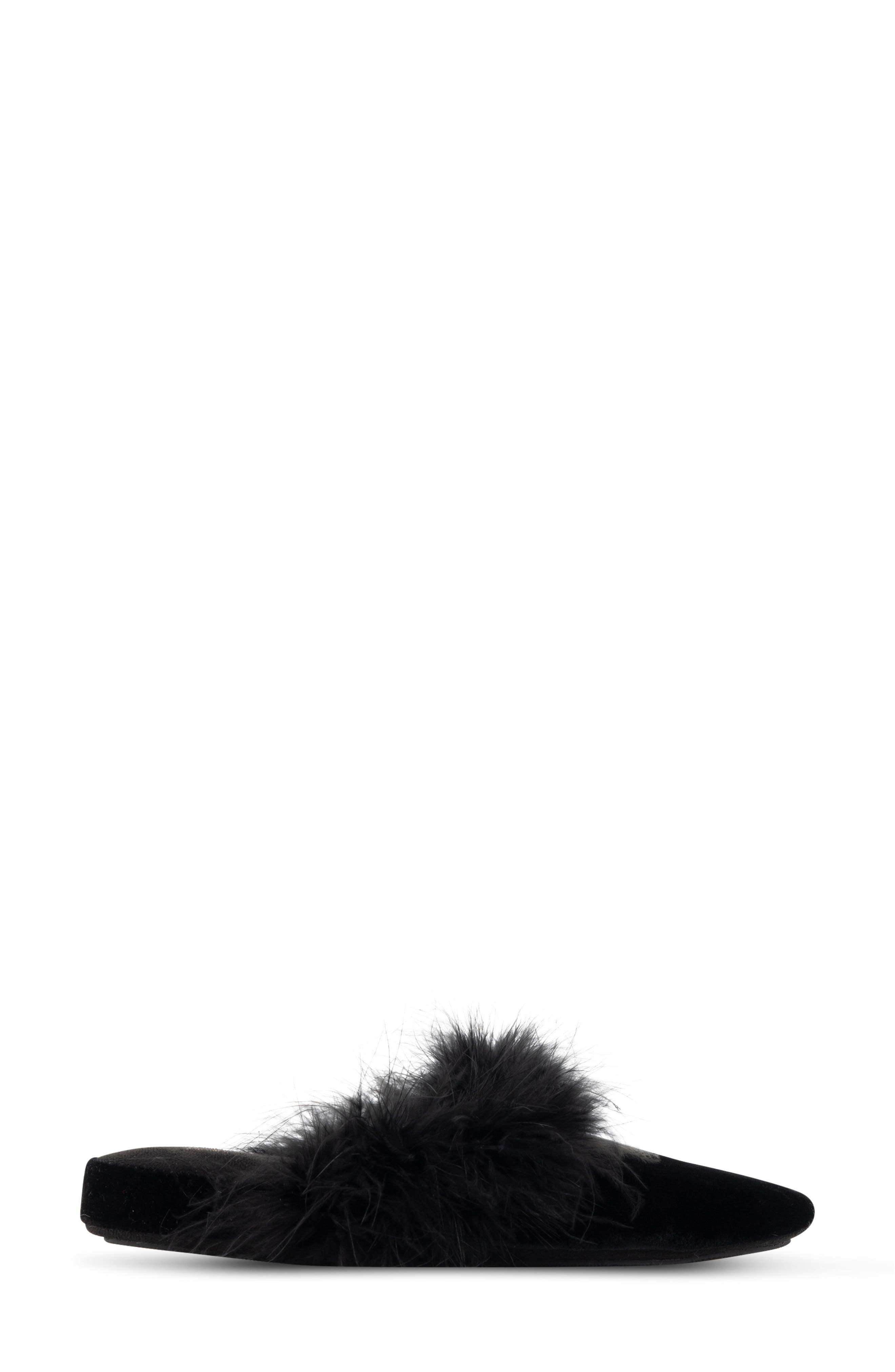 patricia green Party Feather Velvet Slipper, Alternate, color, 