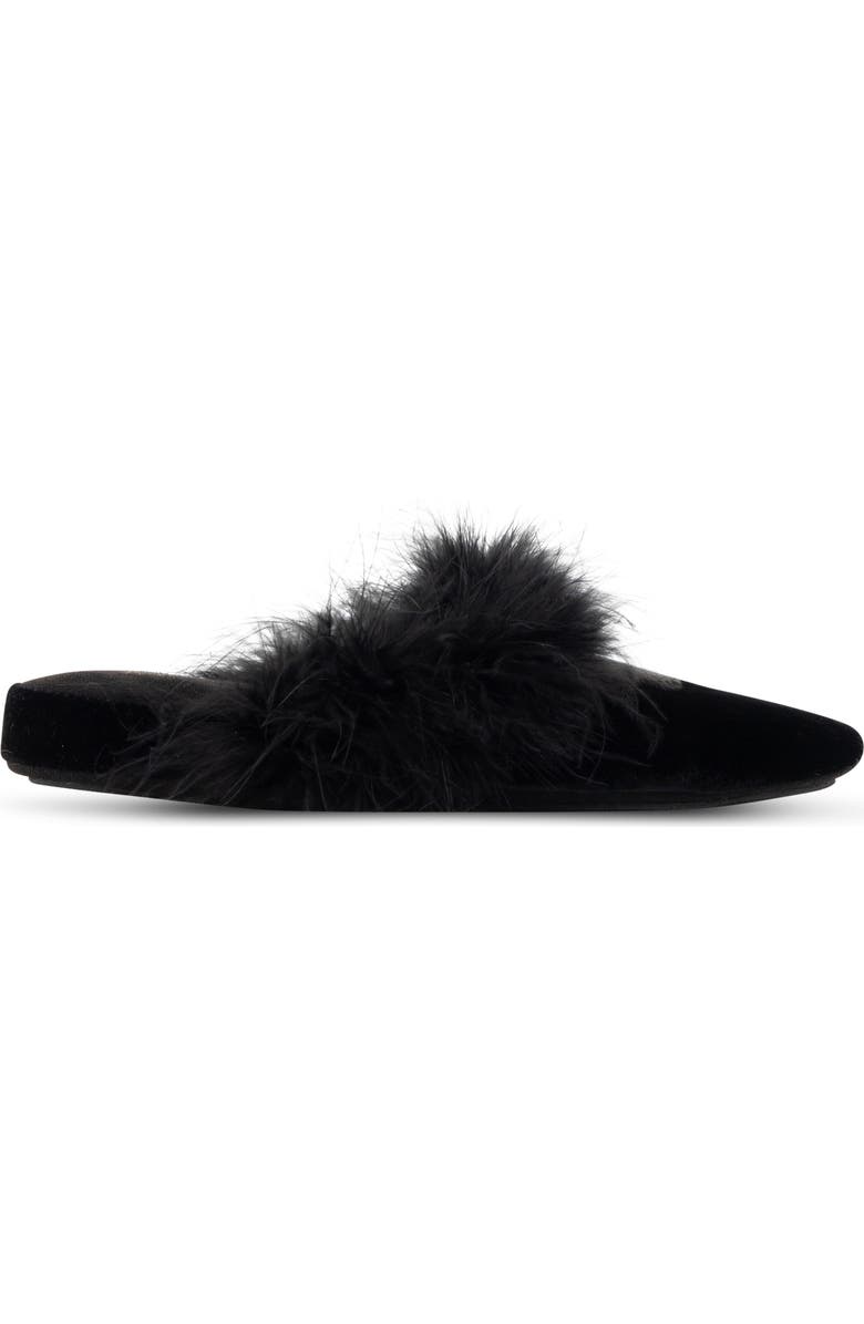 patricia green Party Feather Velvet Slipper, Alternate, color, Black