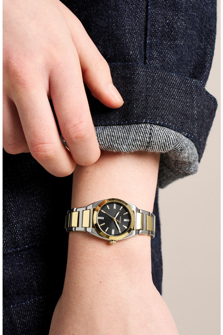 Small Everett Bracelet Watch, 27mm, Alternate, color, TWO TONE/ BLACK