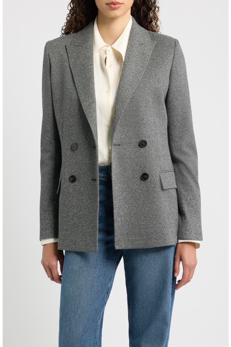 Structured Double Breasted Blazer, Main, color, BLACK