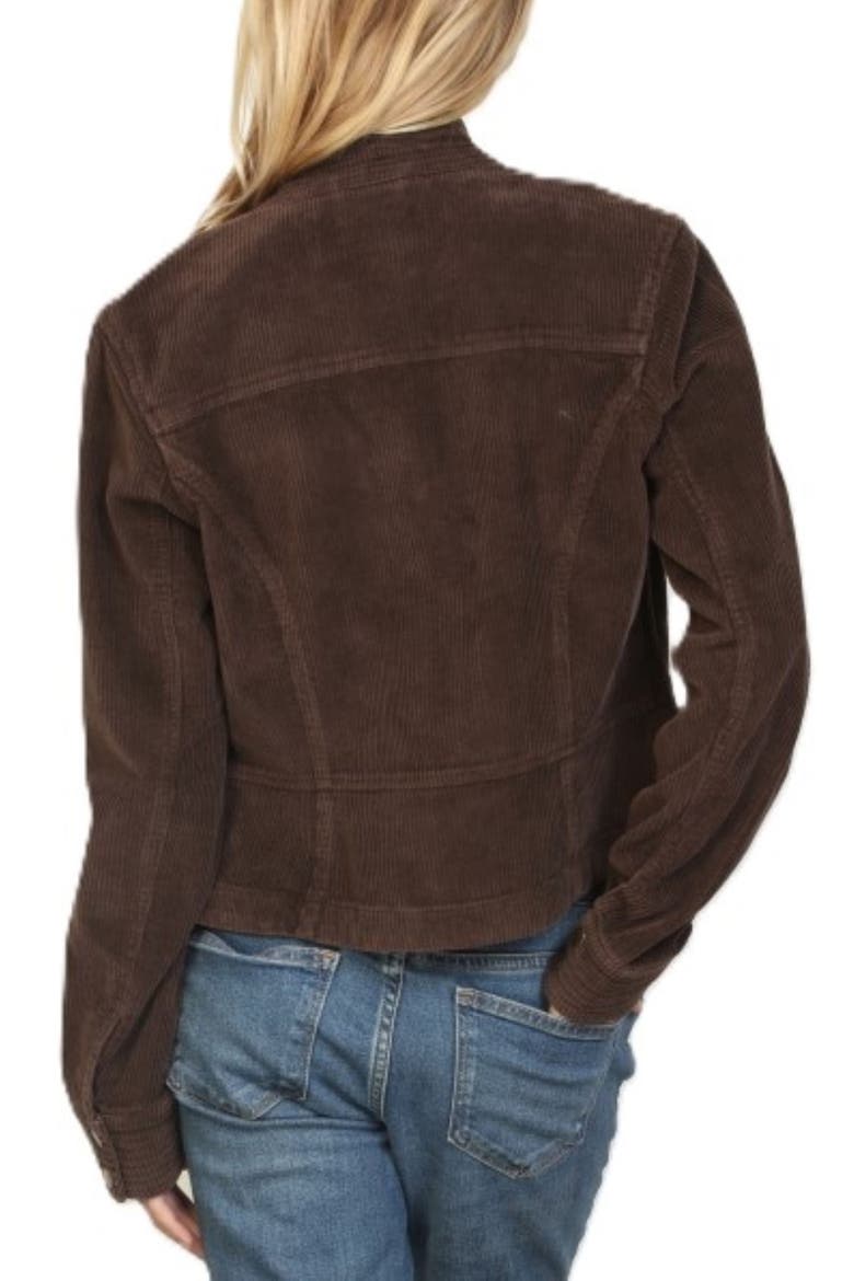 Corduroy Zip Front Slim Fit Jacket, Alternate, color, HOT FUDGE