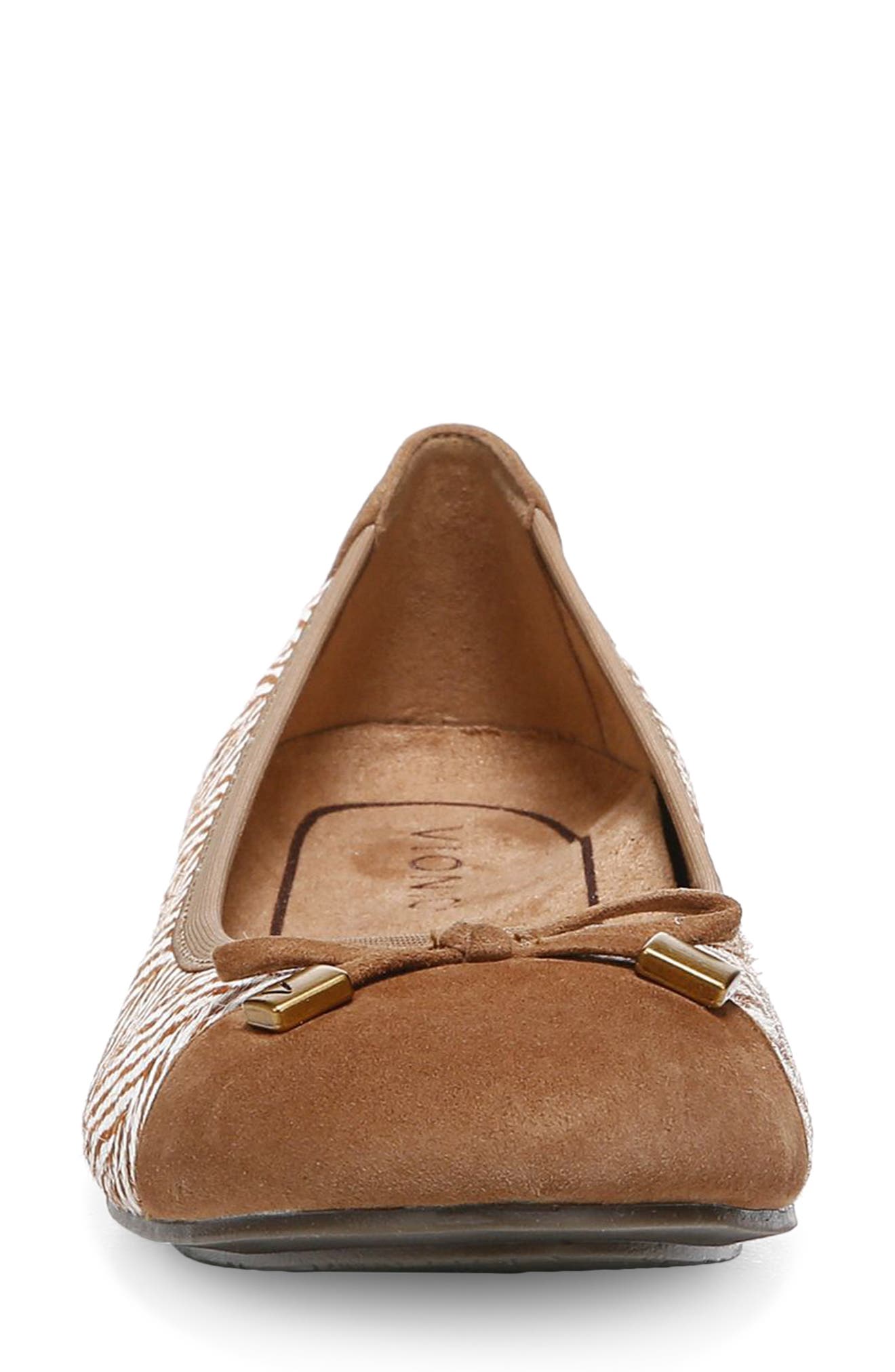 Minna Faux Calf Hair Flat, Alternate, color, TOFFEE/ CREAM