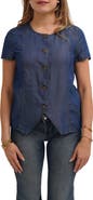 CYRUS Short Sleeve Button Front Top