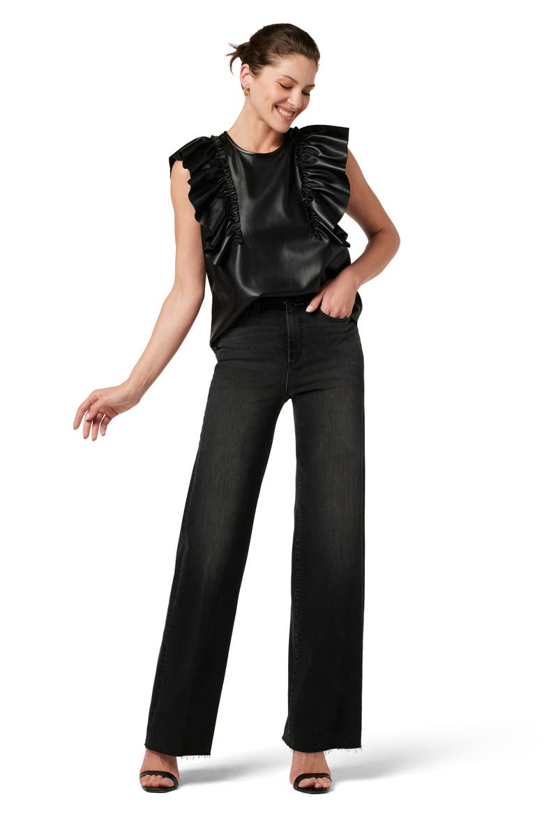 The Mia Raw Hem High Waist Wide Leg Jeans, Alternate, color, TALK LATER