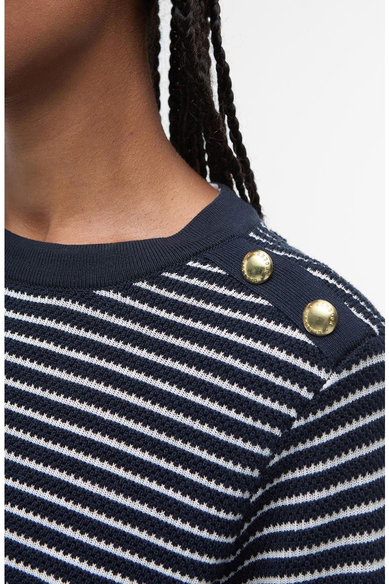 Macy Stripe Cotton Sweater, Alternate, color, DARK NAVY STRIPE