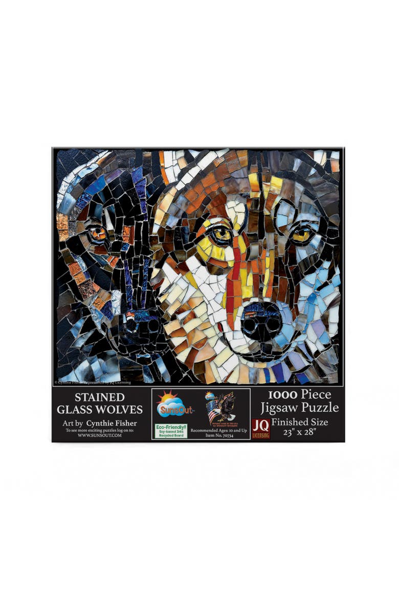 Stained Glass Wolves 1000 piece Jigsaw Puzzle for Adults, Alternate, color, Multicolor
