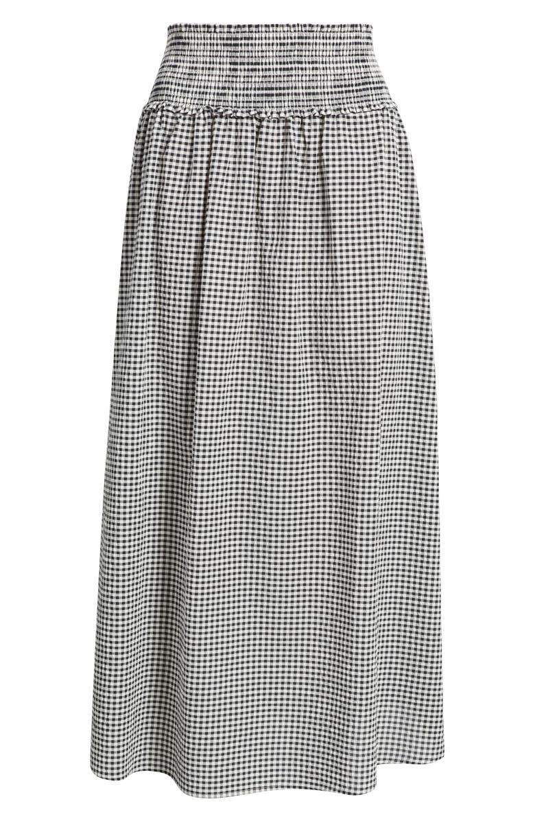 Hill House Home The Delphine Gingham Midi Skirt, Alternate, color, Black/ Sand Gingham