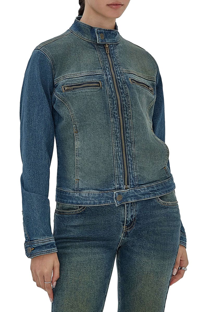 GUESS ORIGINALS Go Denim Moto Jacket, Main, color, 