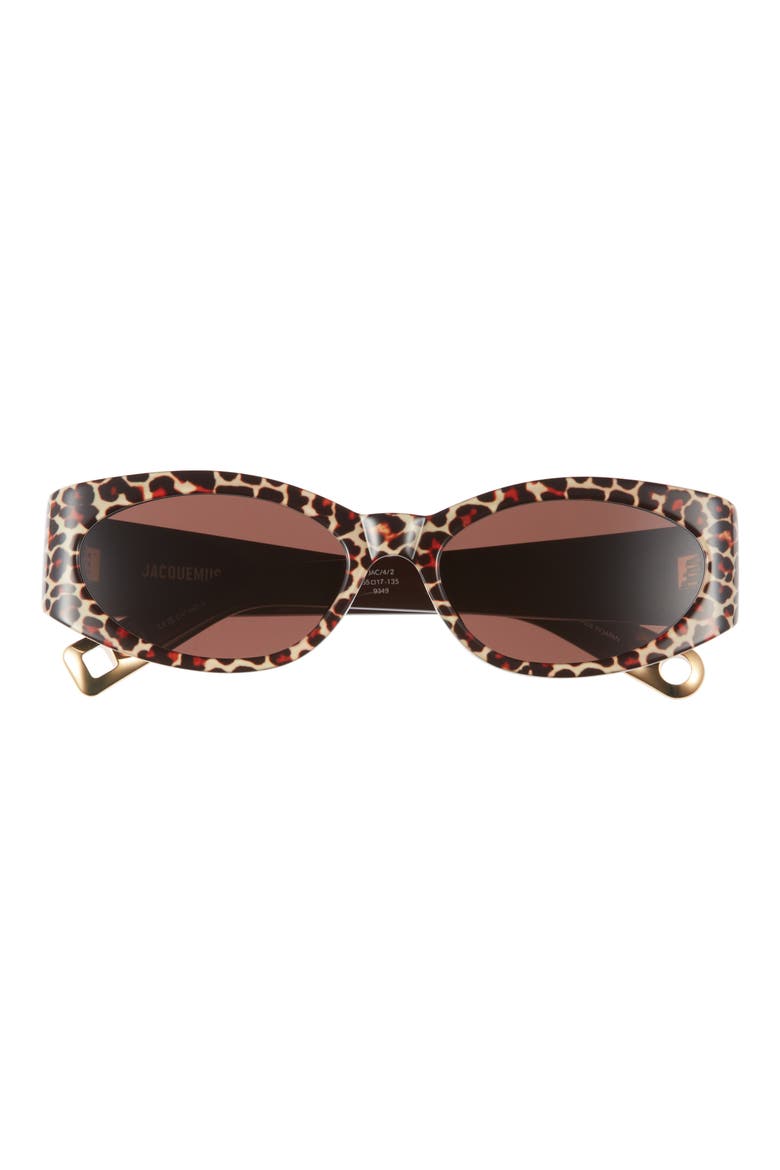 Les Lunettes Ovalo Sunglasses, Main, color, LEOPARD/ YELLOW GOLD/ BROWN