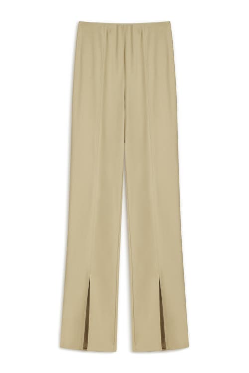 Shop Nocturne Slit Detailed Pants In Beige