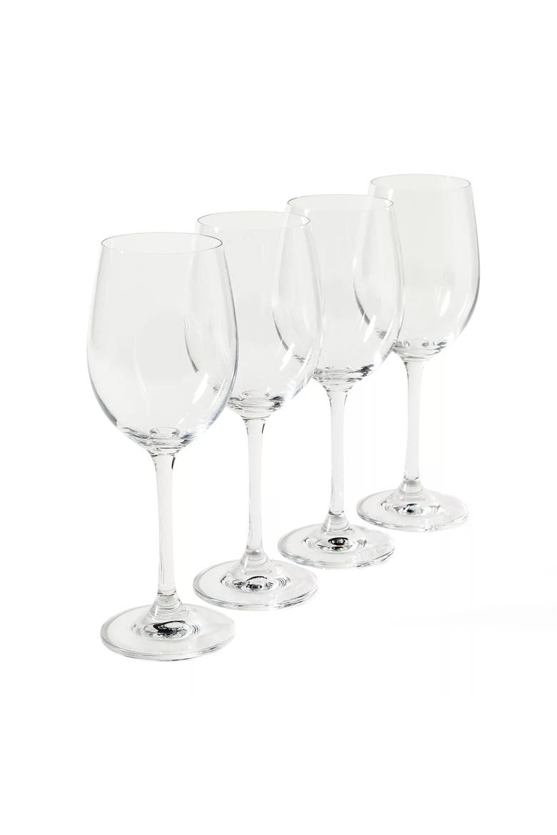 Viviana 4 Piece 14 Ounce White Wine Glass Set in Clear, Main, color, None