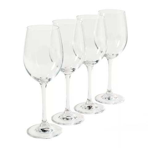 Viviana 4 Piece 14 Ounce White Wine Glass Set in Clear