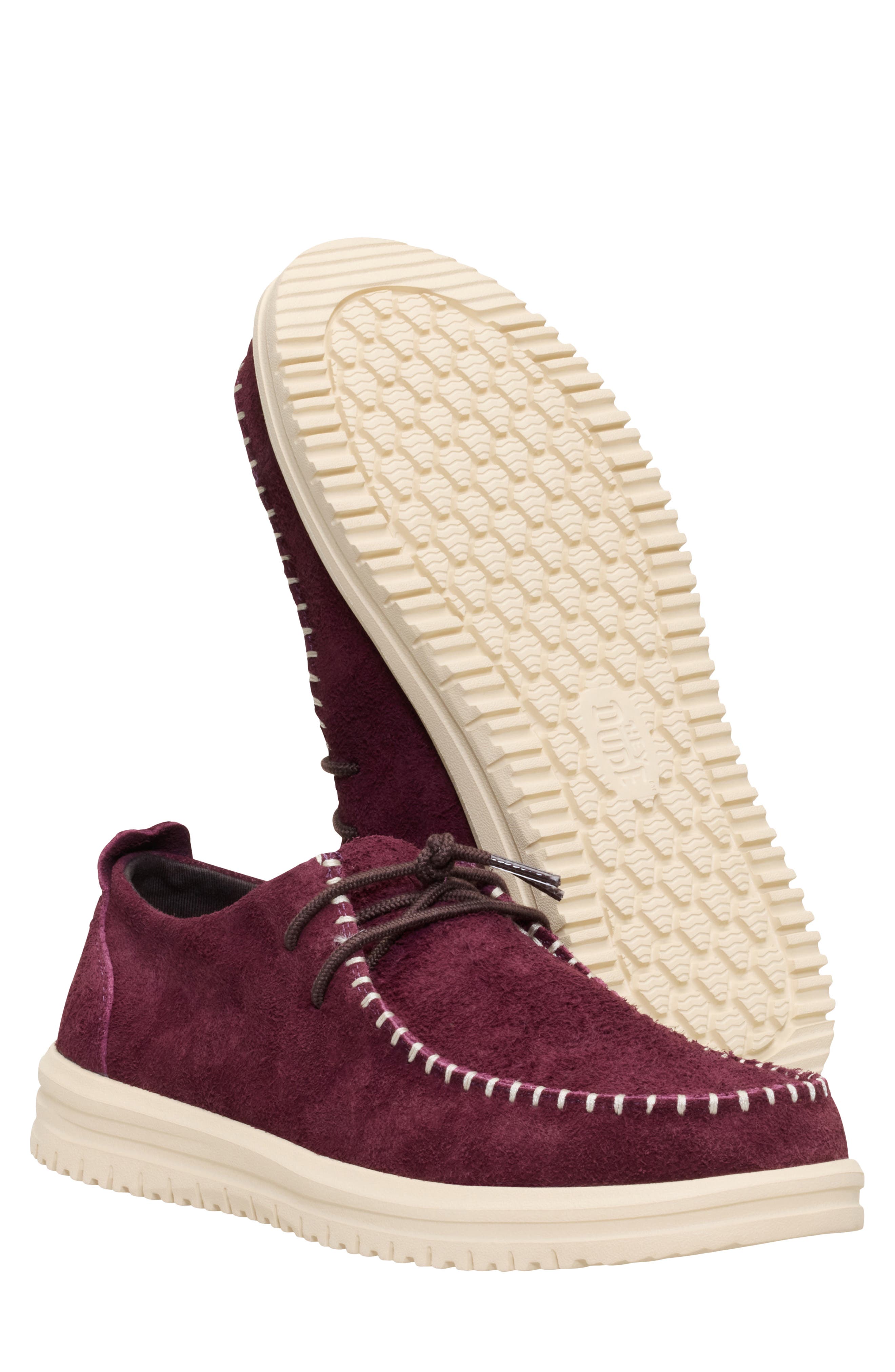 Hey Dude Wally NXT Suede Lace-Up Shoe, Alternate, color, Fig Purple/ Wood Ash