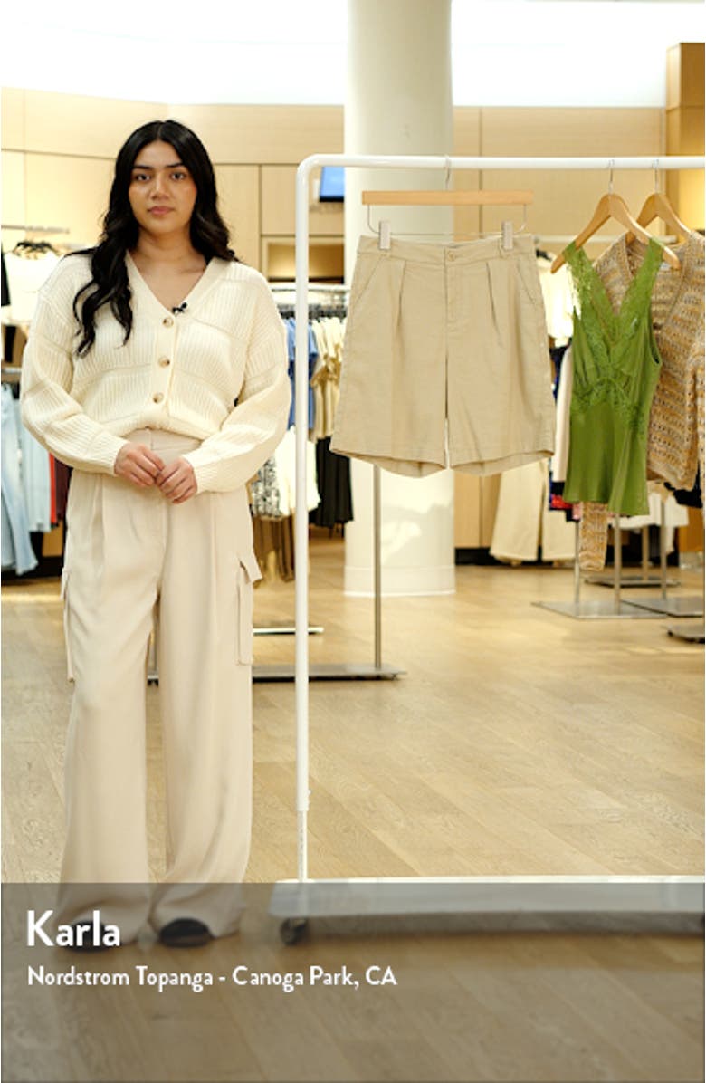 Relaxed Linen Blend Shorts, sales video thumbnail