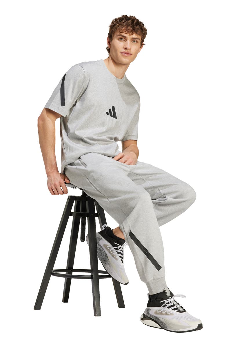 adidas Z.N.E. Cotton T-Shirt, Alternate, color, Medium Grey Heather