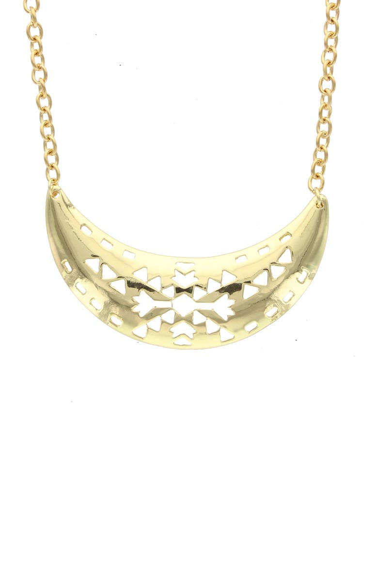 Geometric Cutout Necklace, Main, color, GOLD