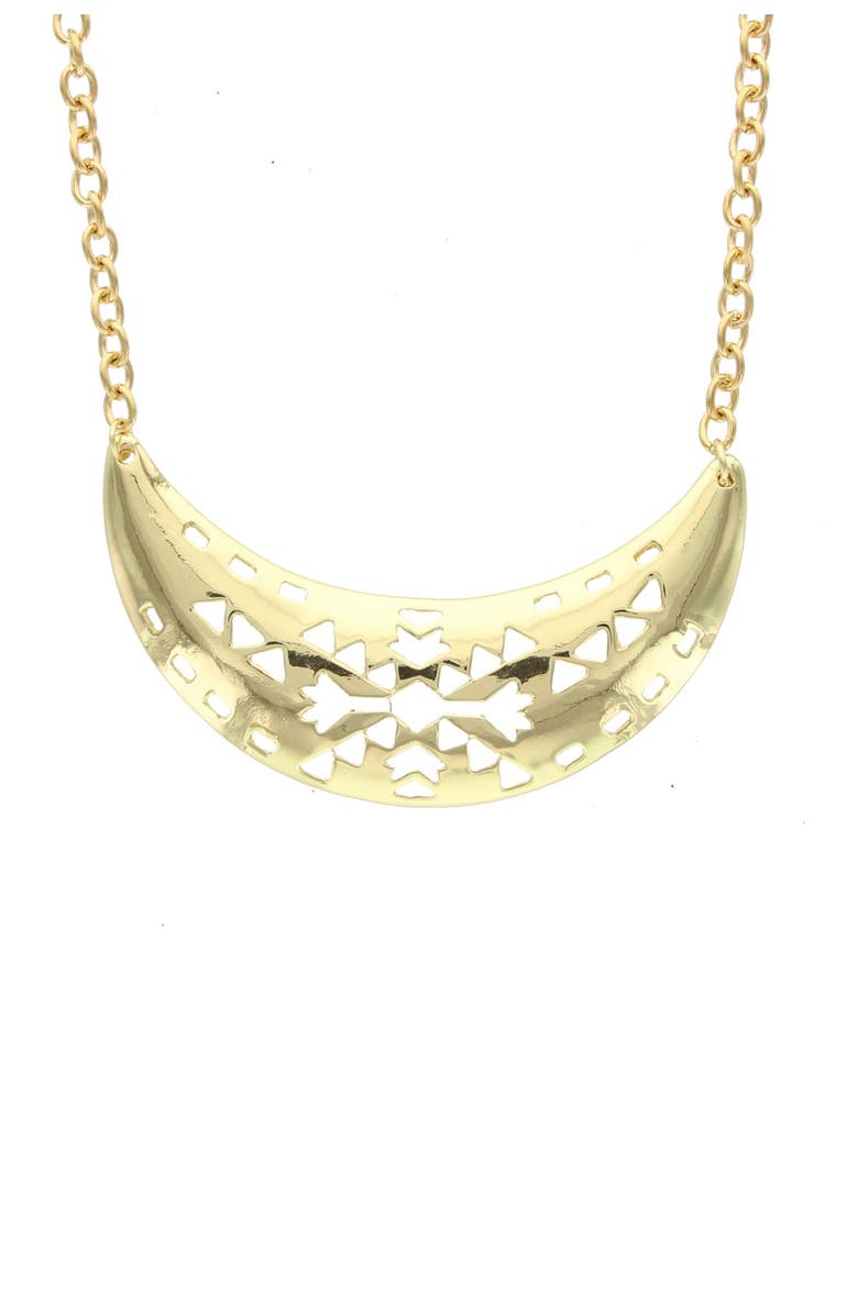 OLIVIA WELLES Geometric Cutout Necklace, Main, color, Gold