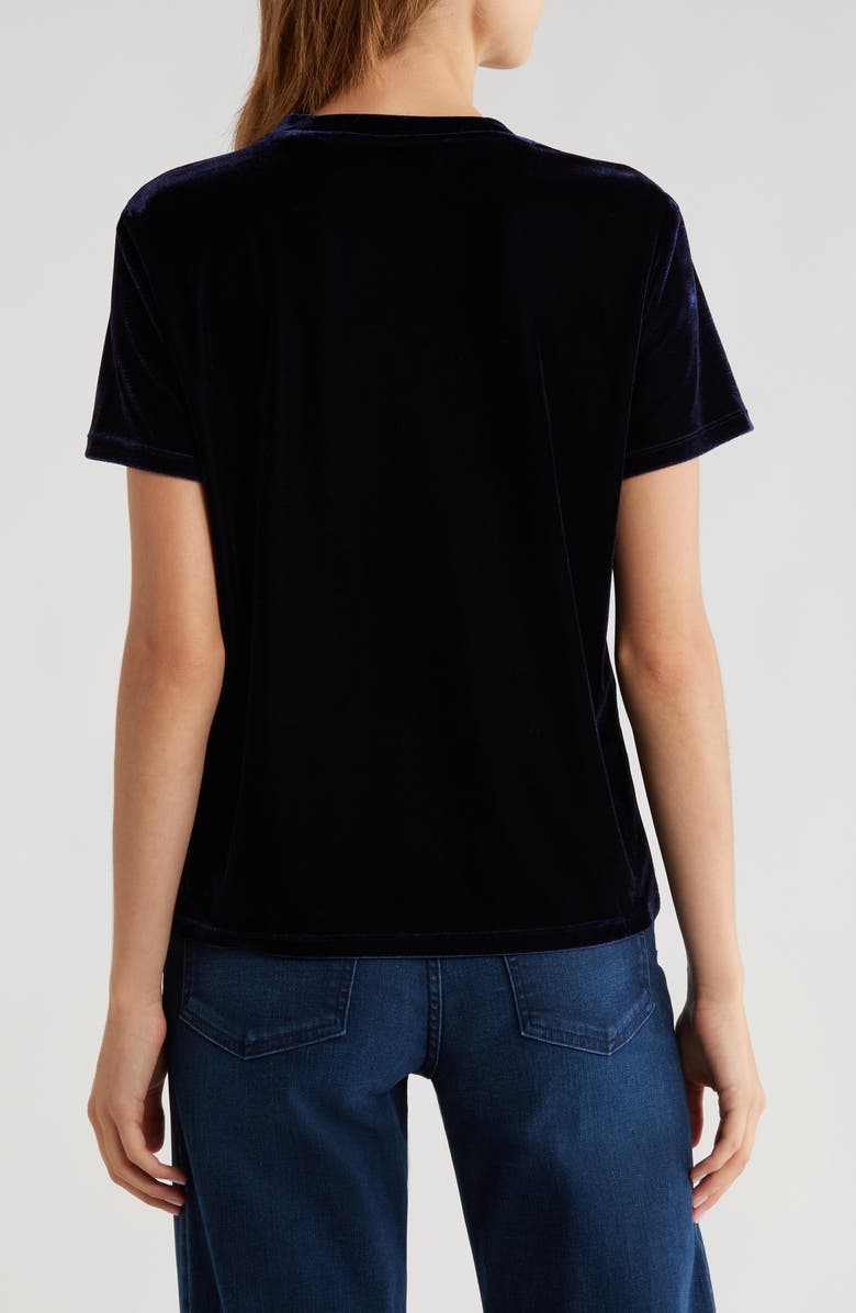 Madewell Velvet T-Shirt, Alternate, color, Midnight Navy