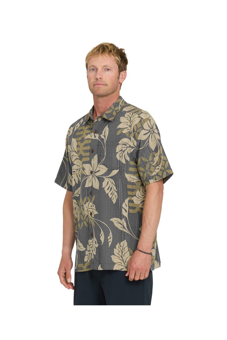 Tropic Bloom Short Sleeve Shirt, Alternate, color, PHANTOM
