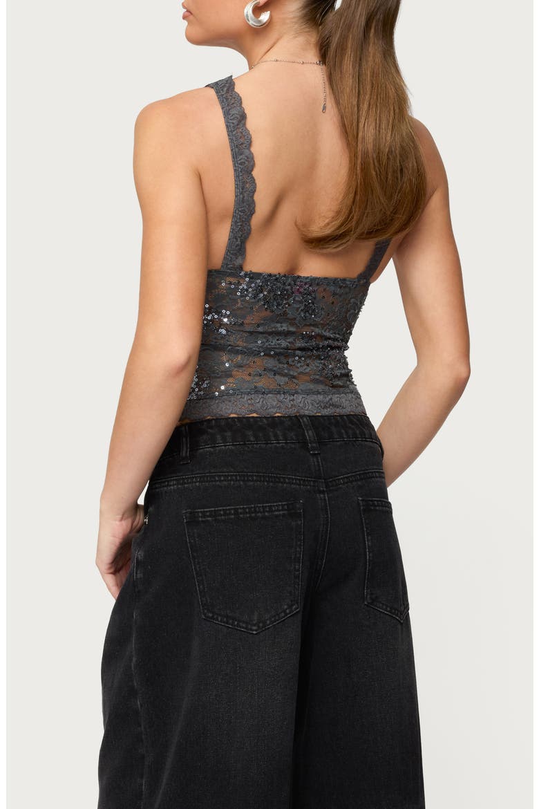 Isaela Sequin Lace Tank, Alternate, color, DARK-GRAY