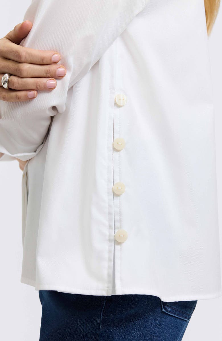 Foxcroft Beatrice Side Button Shirt, Alternate, color, White