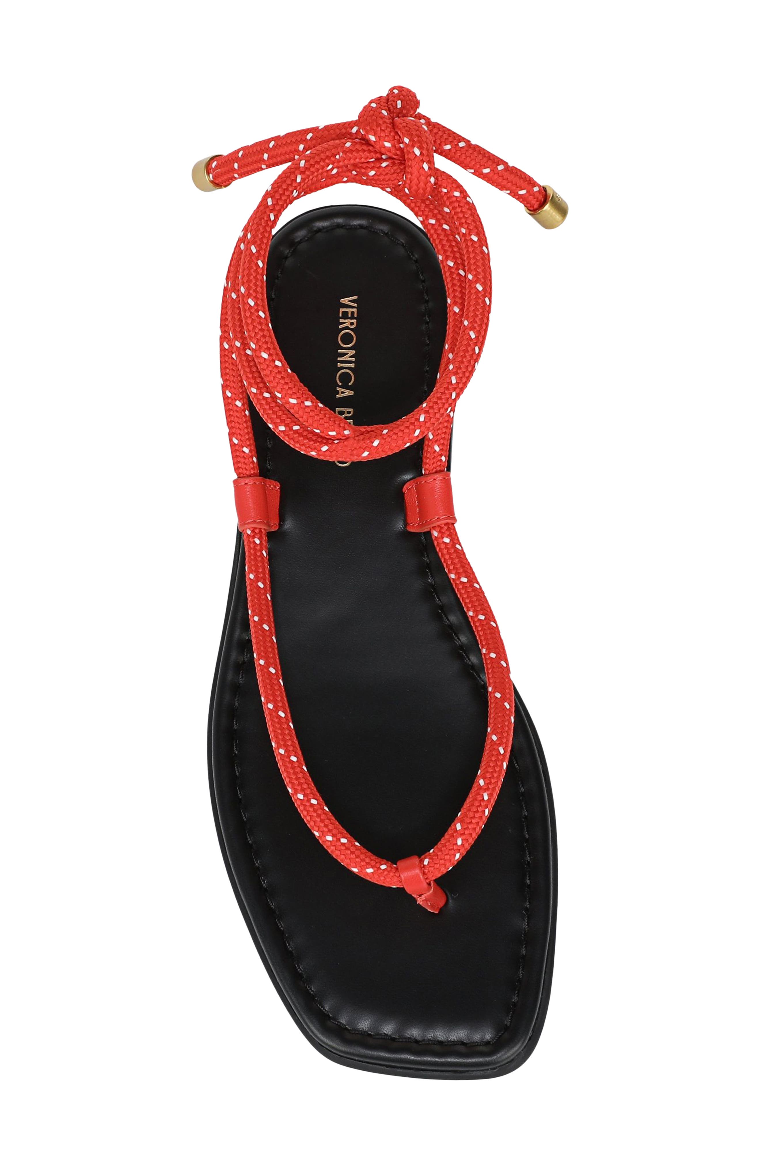 Carmina Ankle Wrap Sandal, Alternate, color, FLAME RED