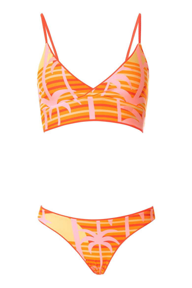 Sunset Punch Iconic Reversible Bikini Bottoms, Alternate, color, BRIGHT RED