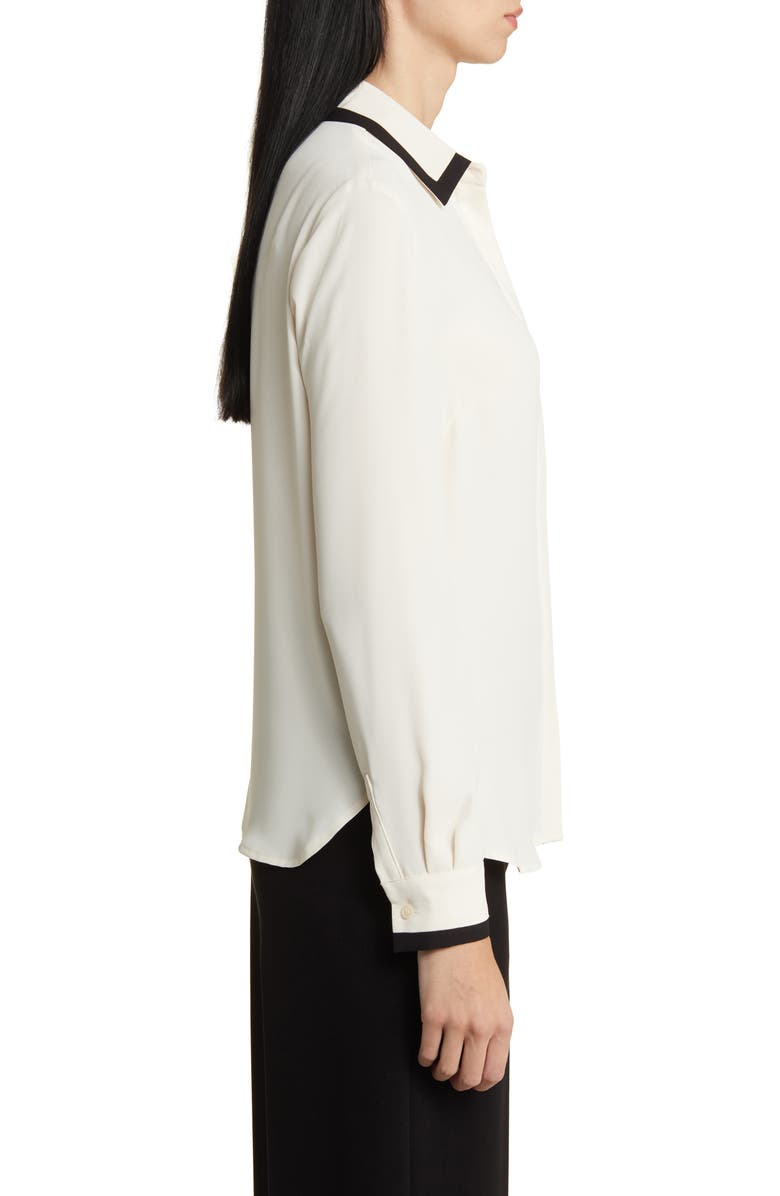 Anne Klein Tipped Button-Up Shirt, Alternate, color, 