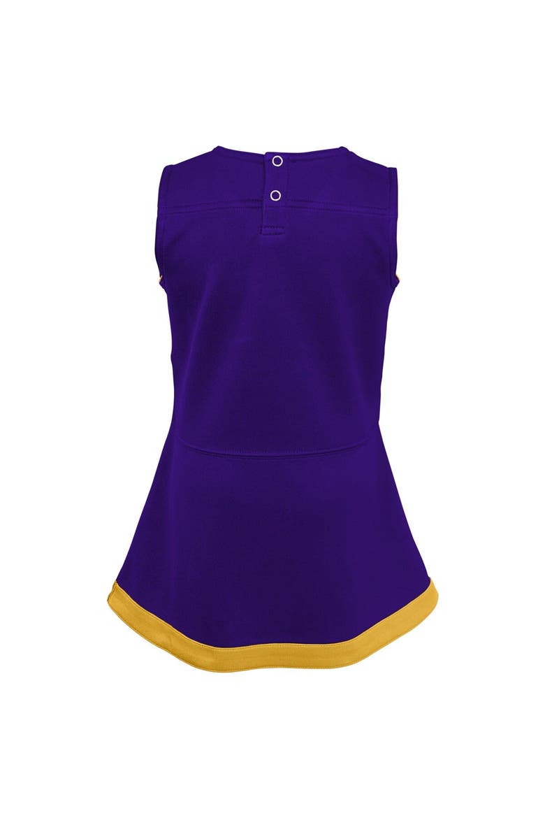 Girls Toddler Purple Minnesota Vikings Cheer Captain Dress with Bloomers, Alternate, color, Purple
