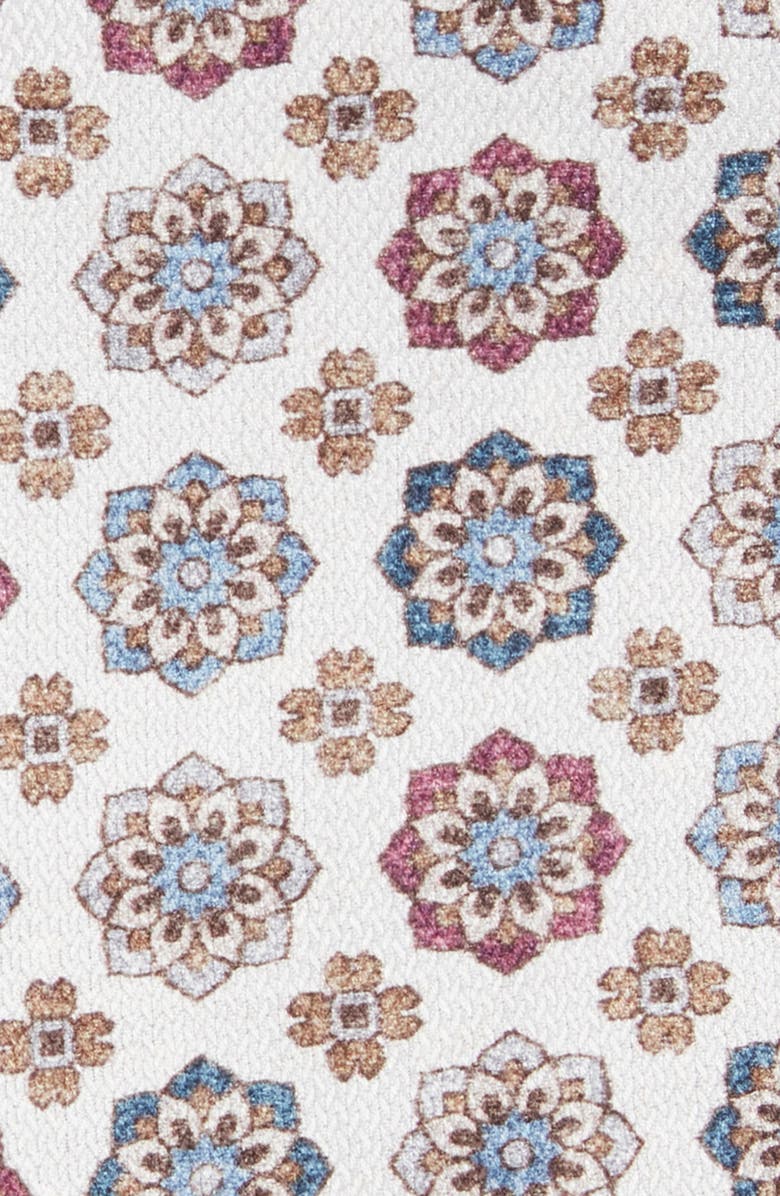 Nordstrom Double Print Silk Pocket Square, Alternate, color, White