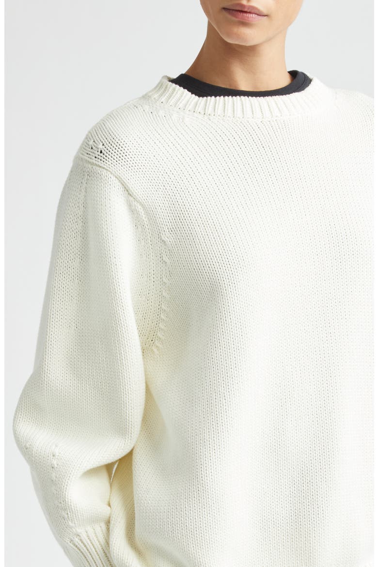 Oversize Organic Cotton Sweater, Alternate, color, MACADAMIA