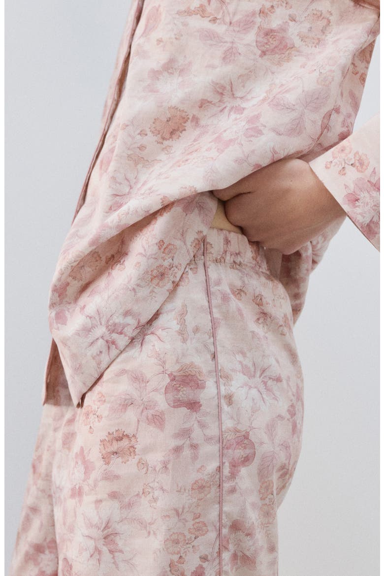 Print Cotton Pajama Pants, Alternate, color, PINK