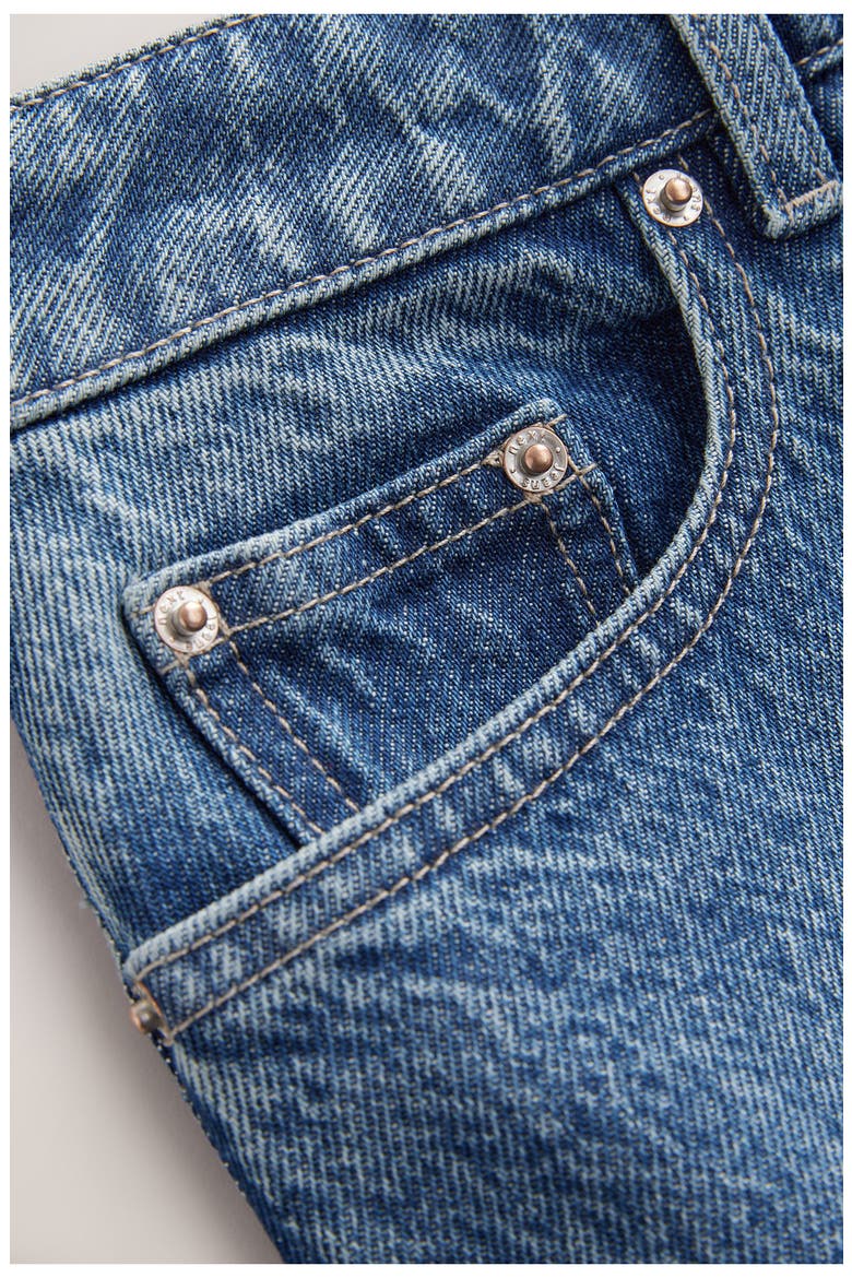 Puffball Denim Miniskirt, Alternate, color, BLUE