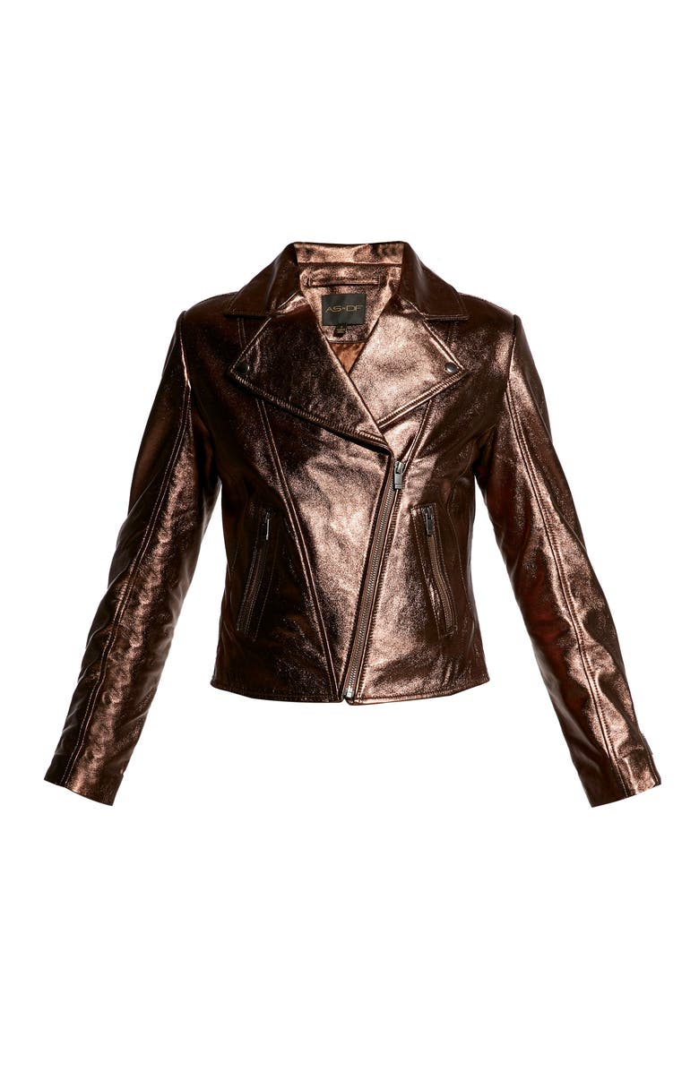 AS by DF Elodie Upcycled Leather Jacket, Alternate, color, Bronze