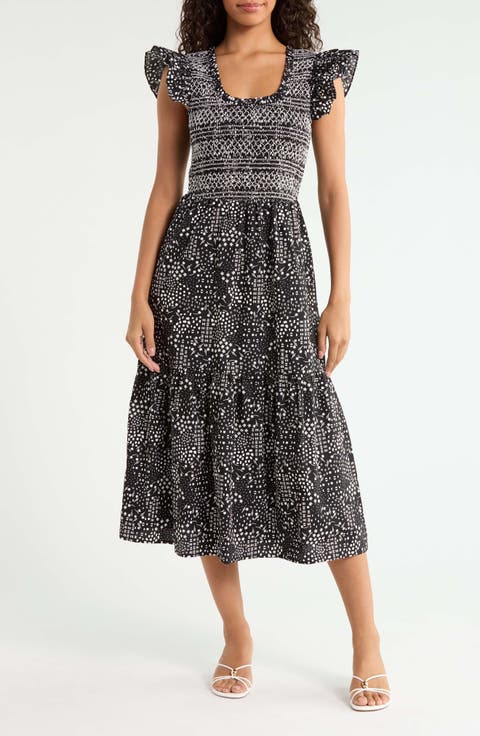 Floral Print Smocked Dress