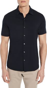 Robert Barakett Christopher Short Sleeve Pima Cotton Button-Up Shirt