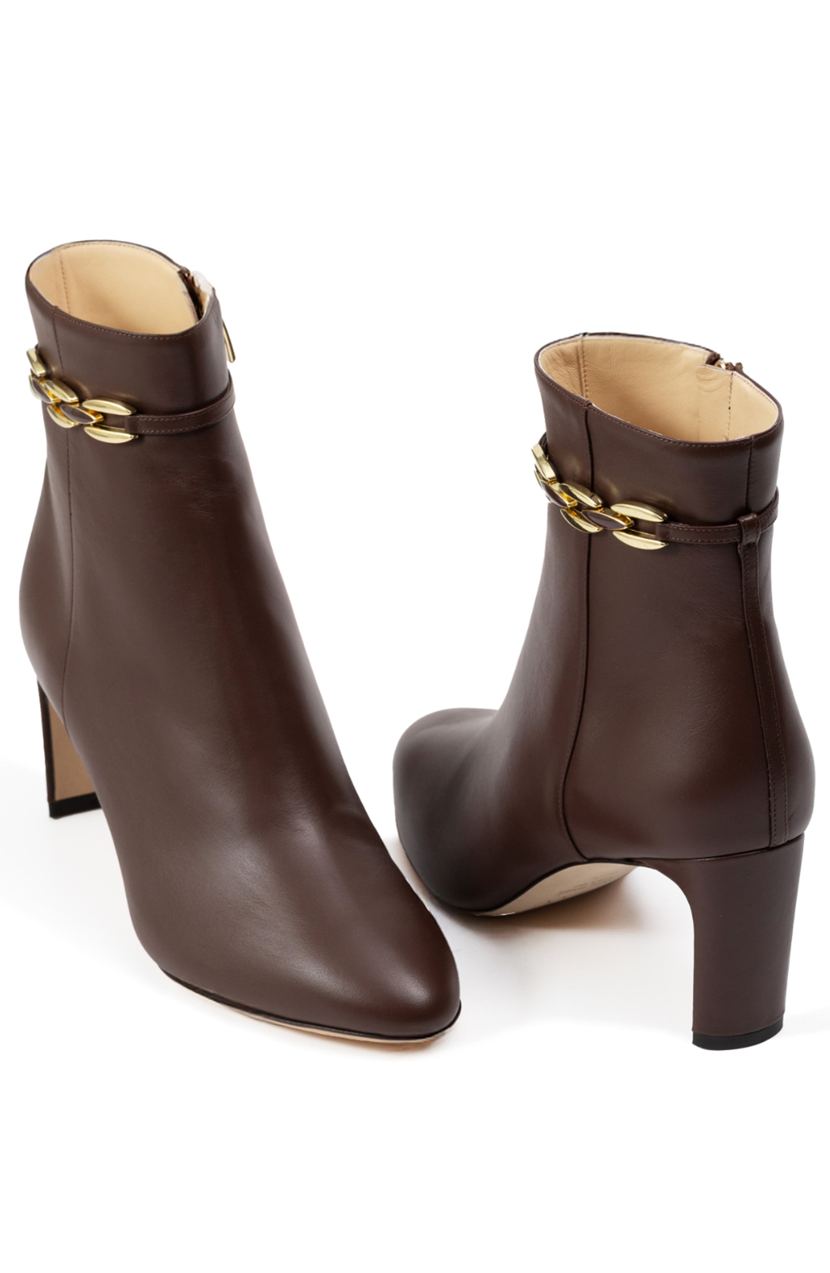 Sabina Bootie Leather Ankle Boots, Alternate, color, Dark Chocolate