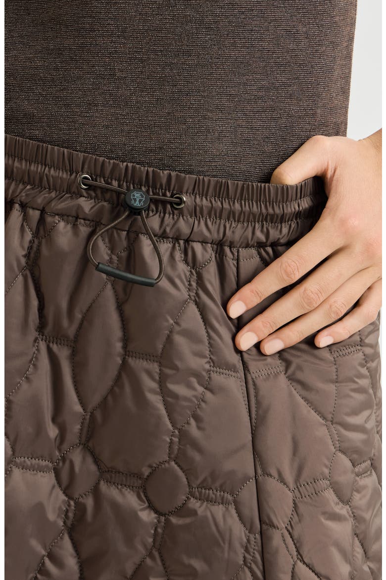 Water-resistant matte nylon quilted skirt with Thermore®, Alternate, color, Coffee