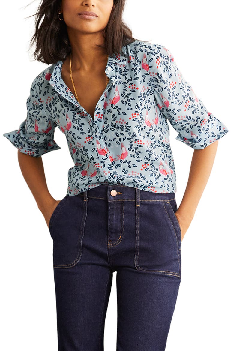 The Silk Shirt, Main, color, SURF PARROT PARADISE