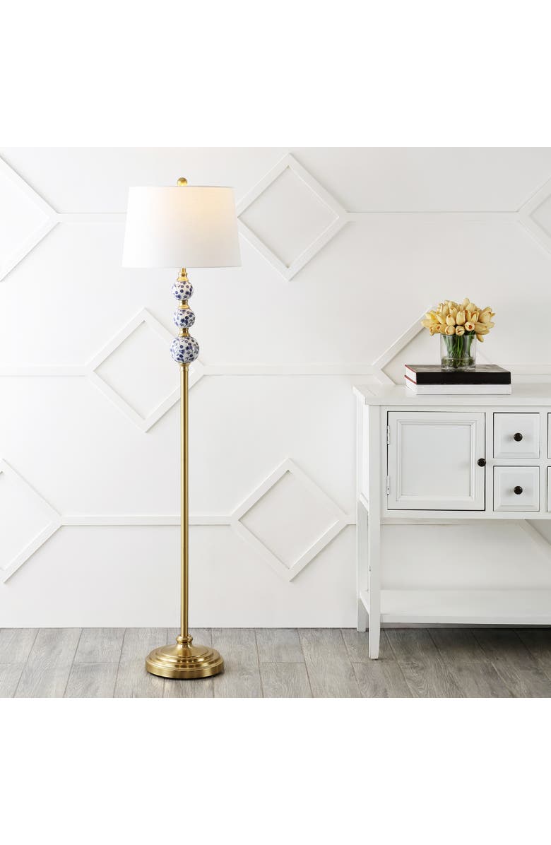 JONATHAN Y Tavira Classic Midcentury Iron LED Floor Lamp, Main, color,