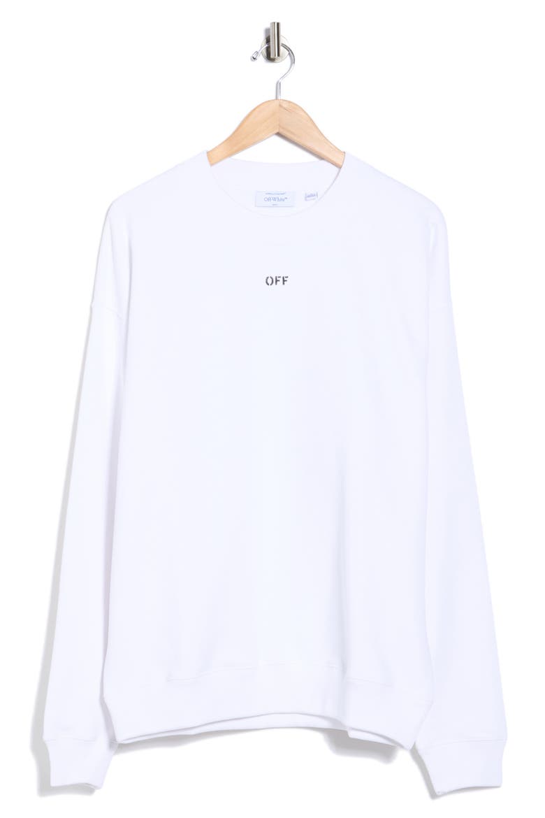 Dotted Arrow Crewneck Sweatshirt, Alternate, color, WHITE-BLACK