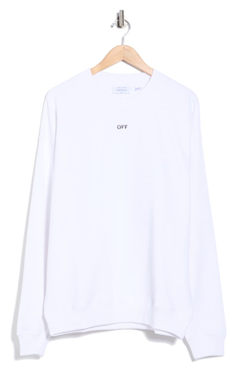 Off-White Dotted Arrow Crewneck Sweatshirt, Main, color, White-Black