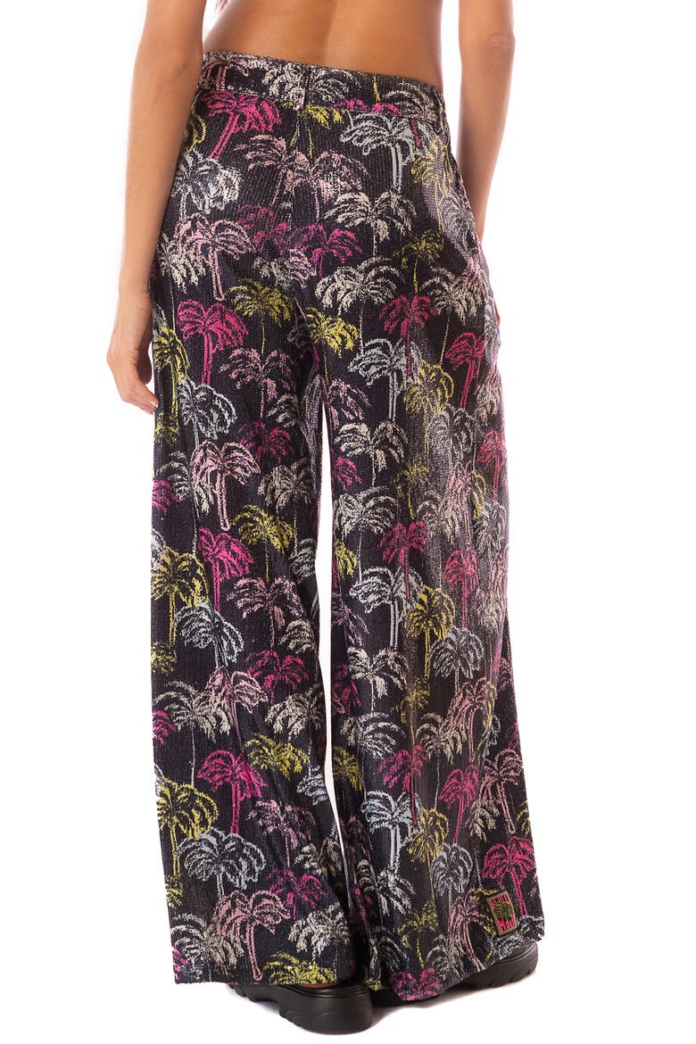 Neon Palmery Stella Cover-Up Pants, Alternate, color, BLACK
