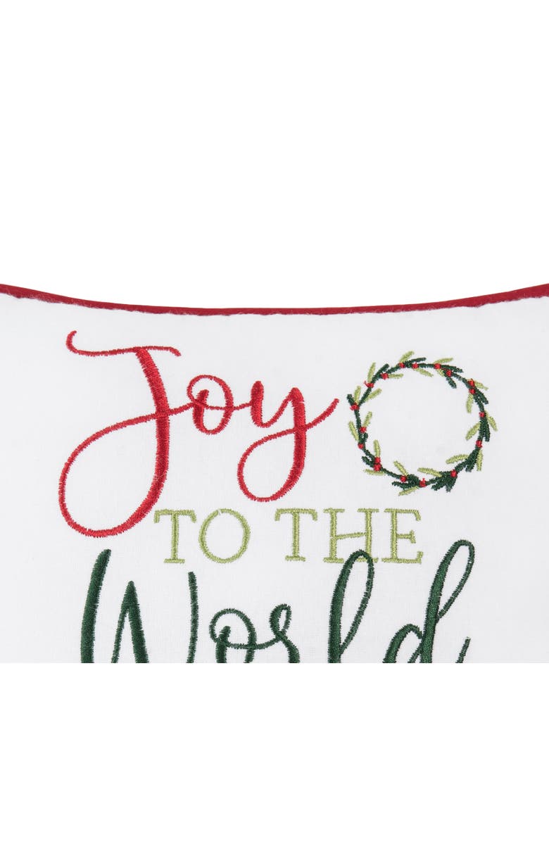 C&F Home Joy To The World Small Christmas Accent Pillow, 10" x 10", Alternate, color, Green