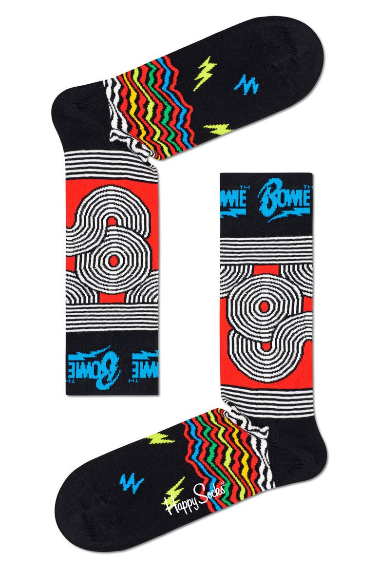6-Pack David Bowie Socks, Alternate, color, BRT CMB