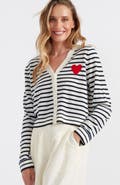 Chinti & Parker Pure Merino Heart Breton Cardigan
