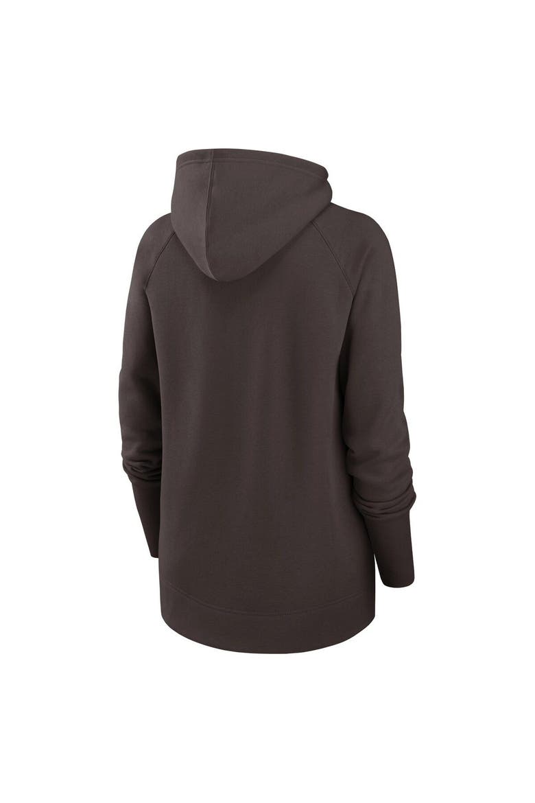 Women's Nike  Brown Cleveland Browns Asymmetrical Raglan Full-Zip Hoodie, Alternate, color, Brown