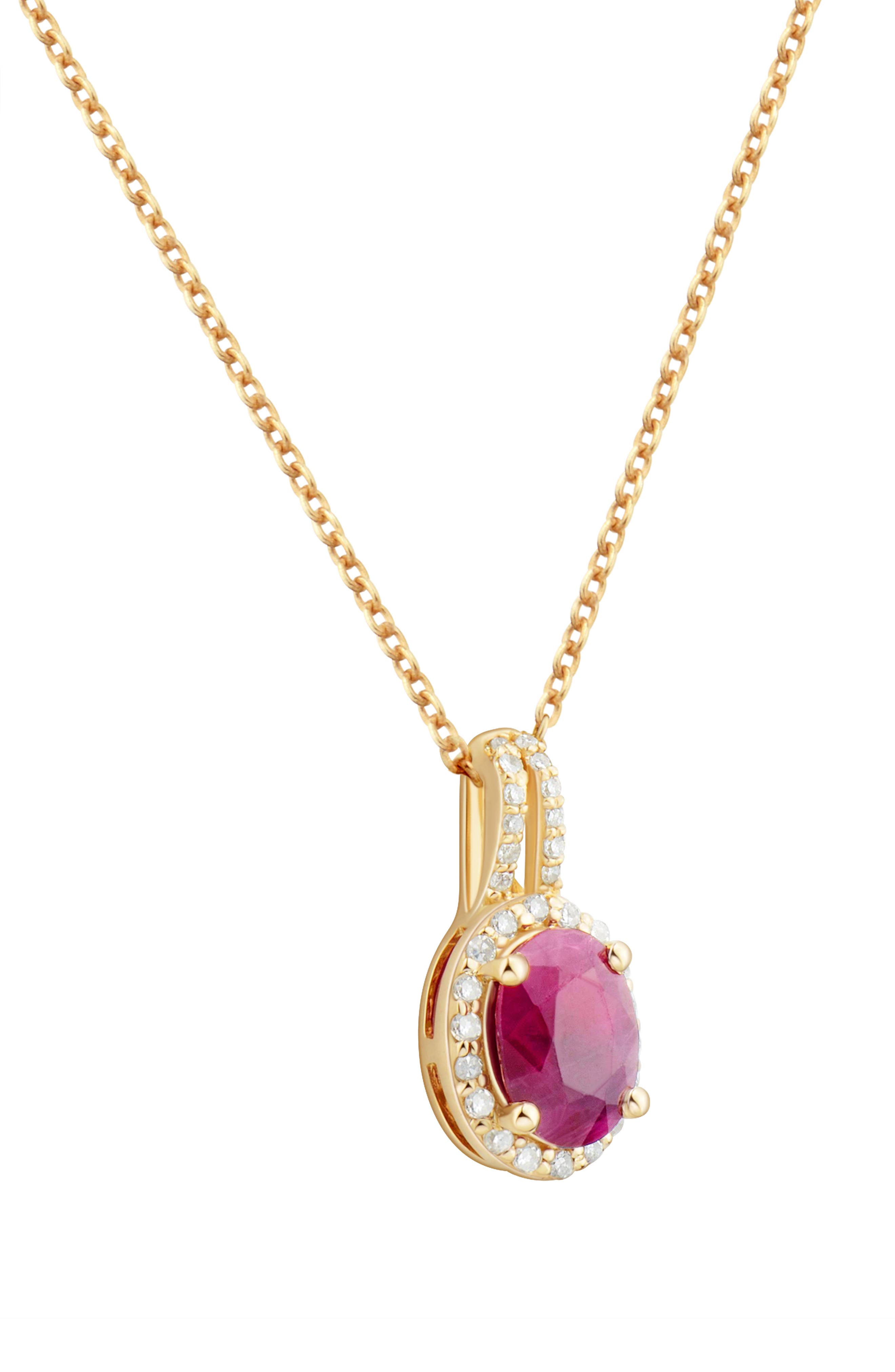 Frankie & Zoe Ruby & Diamond Pendant Necklace (Women) | Nordstromrack